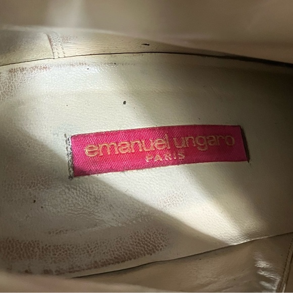 Emanuel Ungaro Black Suede $ Patent Leather Ankle Boots Size 39.5 - Picture 5 of 9